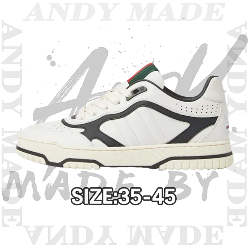 Gucci G Ucci Re-Web Leather SneakersLow-top All-match White Sports Sneakers