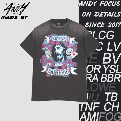 Saint Michael Rose Jesus Print Short-Sleeve