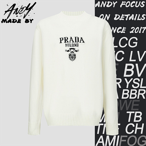 Prada Jacquard Logo Knit Pullover