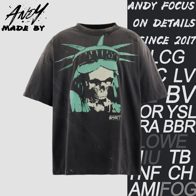 Skull And Liberty Print Short-Sleeve T-Shirt