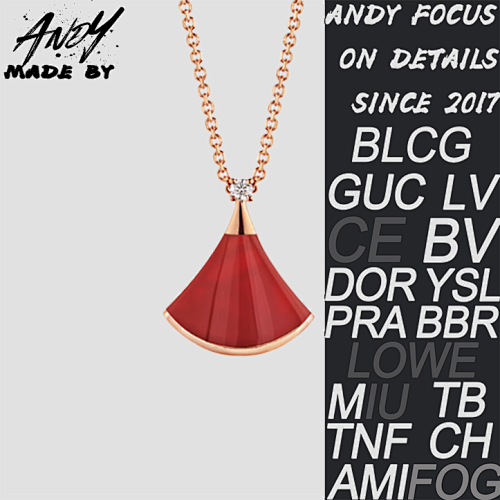 B Fan Beimu Necklace Red Rose Gold