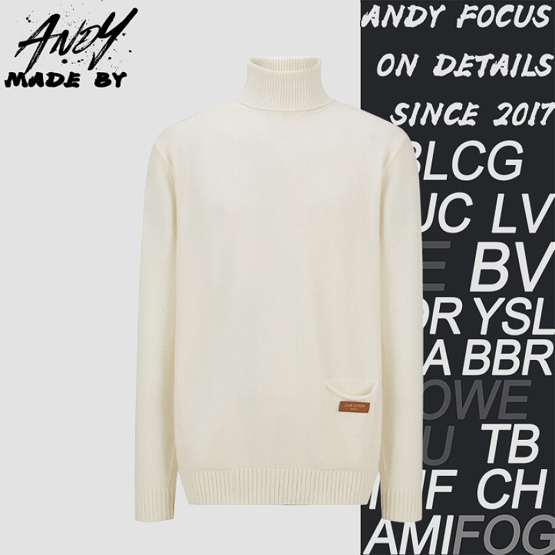 Louis Vuitton Pocket Leather Label Turtleneck Sweater
