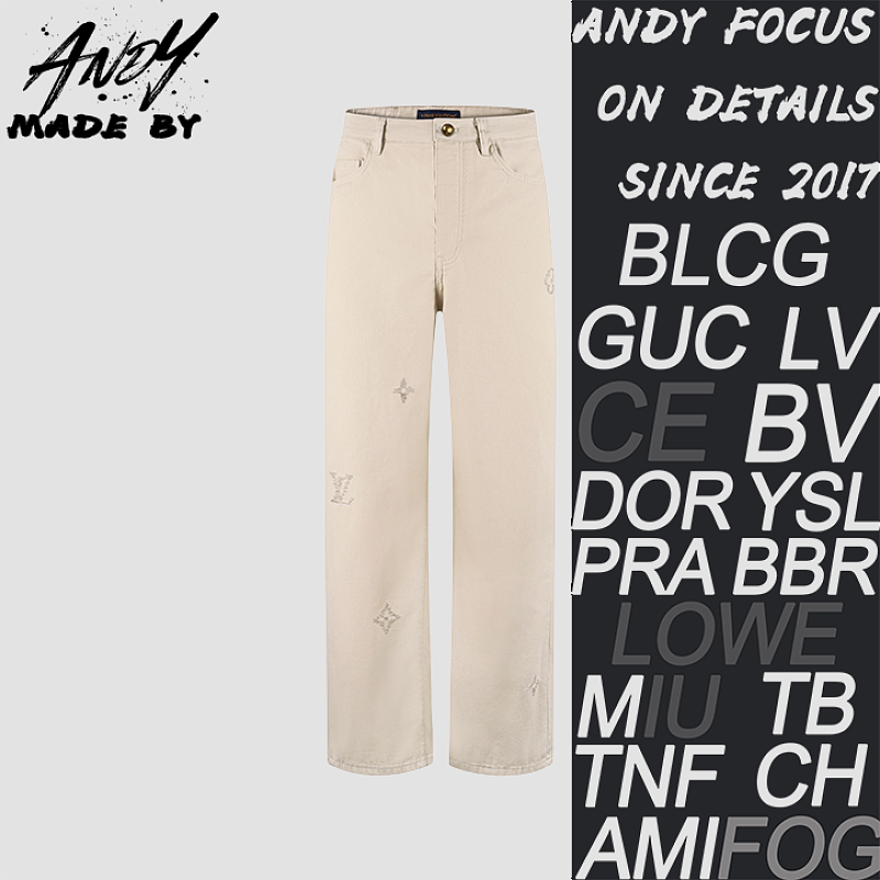 Louis Vuitton Monogram Embroidered Signature Denim Jeans