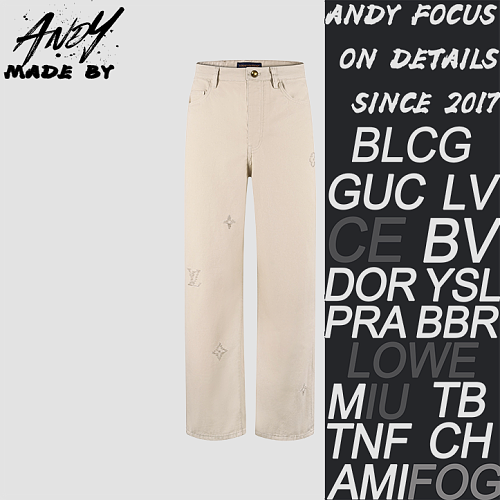 Louis Vuitton Monogram Embroidered Signature Denim Jeans