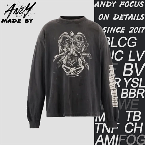 33 270CNYS M Ram's Head And Devil Print Long-sleeved Shirt