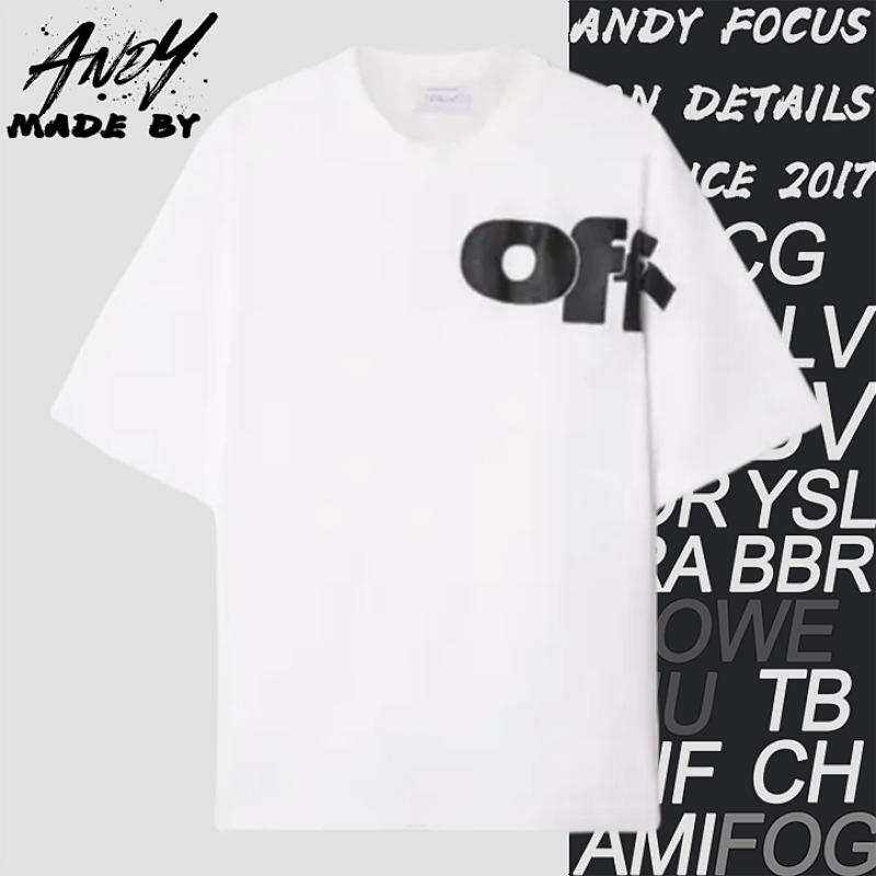 O FF Bold Lettering Print Short-sleeved Shirt
