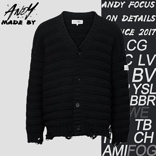 MM6 Wool Blend Distressed Cardigan