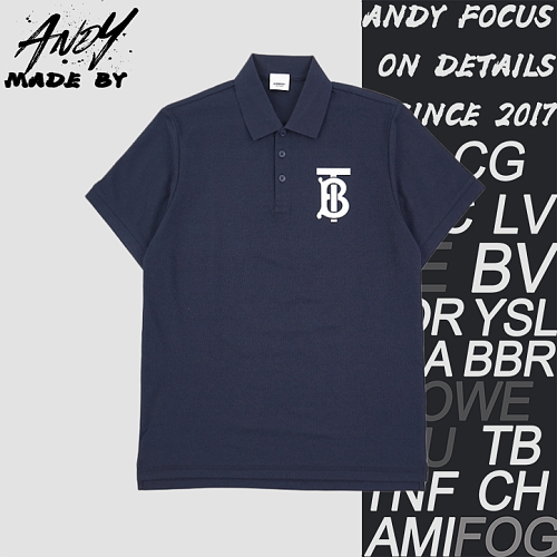 Bbr Large BT Letter Silicone Polo Short-Sleeve T-Shirt