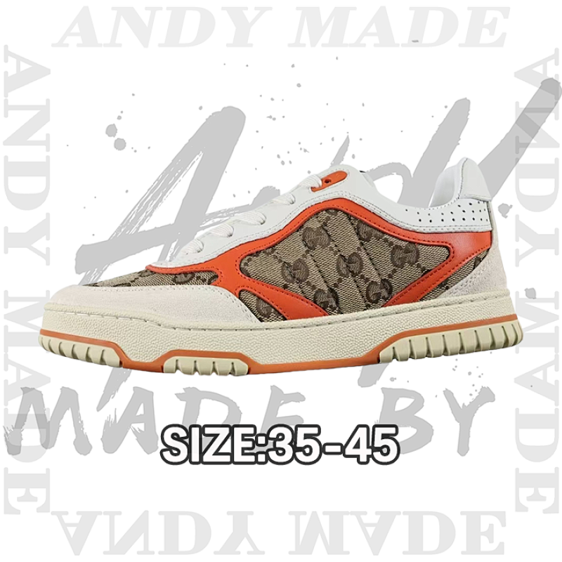 Gucci G Ucci Re-Web Leather SneakersLow-top All-match Sports Sneakers