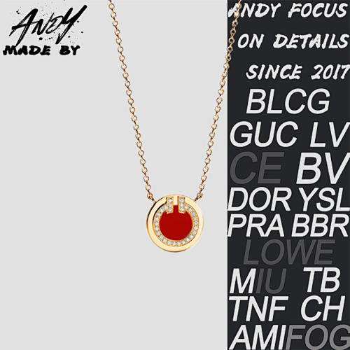 Circle Double T Carnelian Necklace