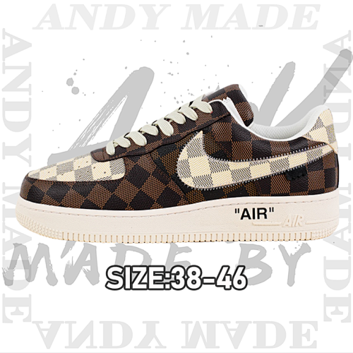 L Vx Nike Air Force1Low Air Force Heavy Joint Checkerboard Brand