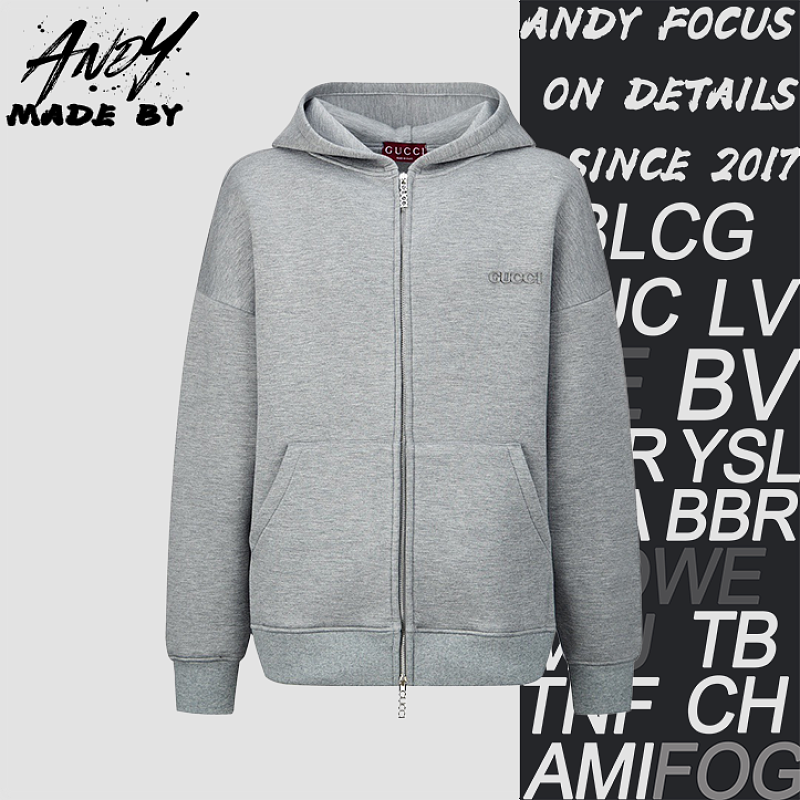 Gucci Appliqué Embroidered Zipper Hoodie