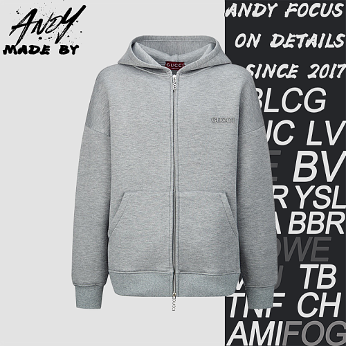 Gucci Appliqué Embroidered Zipper Hoodie