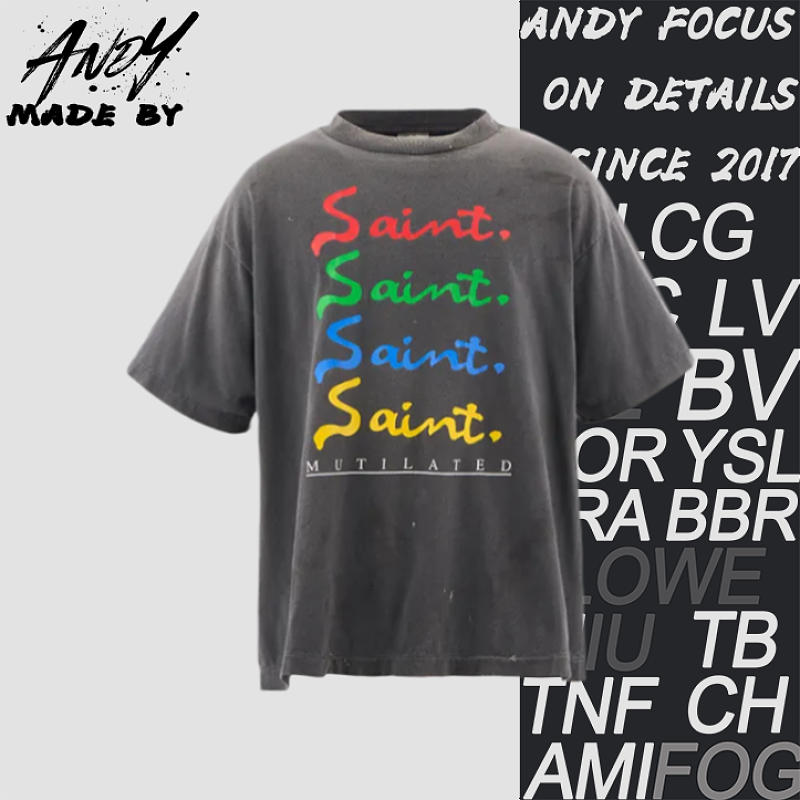 Colorful Signature Saint Print Short-Sleeve