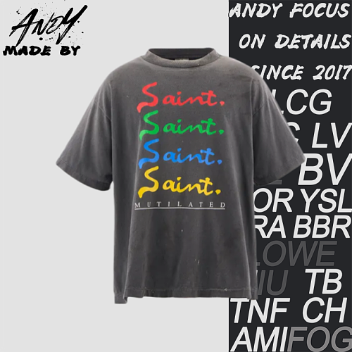 Colorful Signature Saint Print Short-Sleeve
