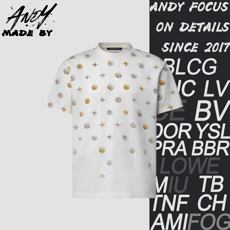 Louis Vuitton 1v Half-length Daisy Monogram Print Short-sleeved Shirt