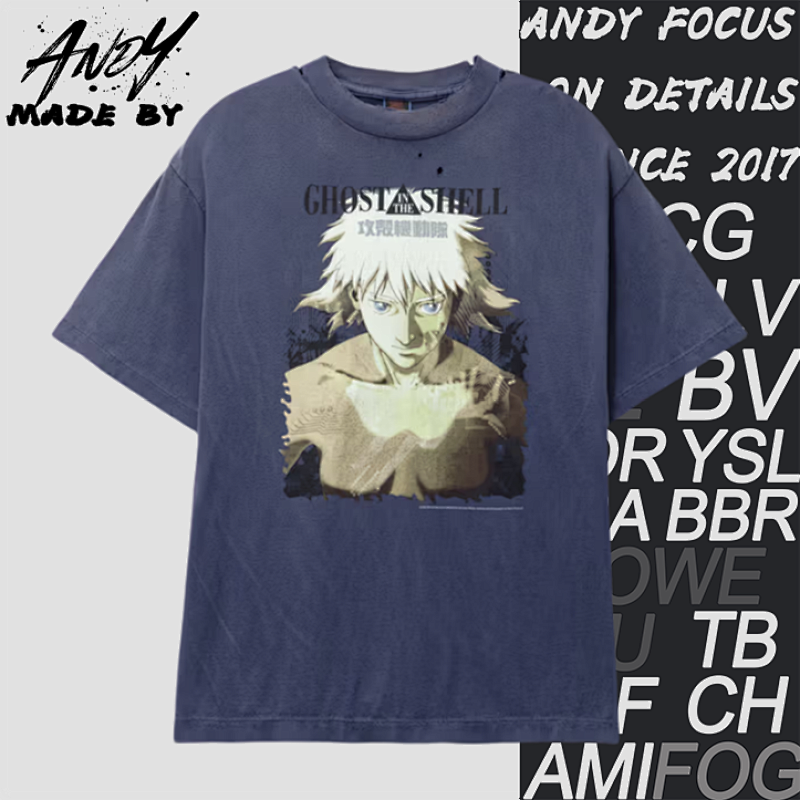 S M White Hair Puppet Master Printed Short Sleeves