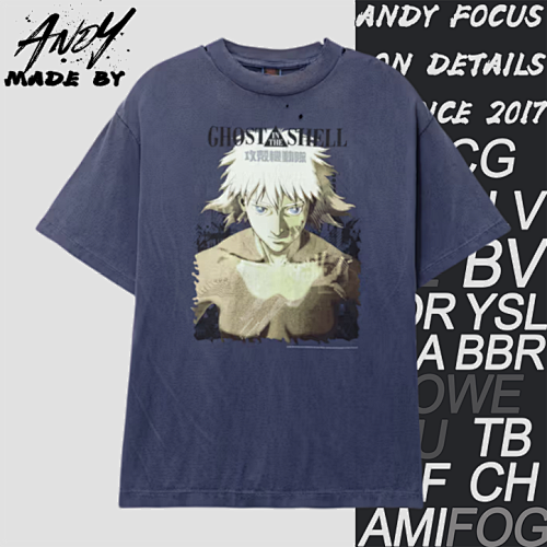 S M White Hair Puppet Master Printed Short Sleeves