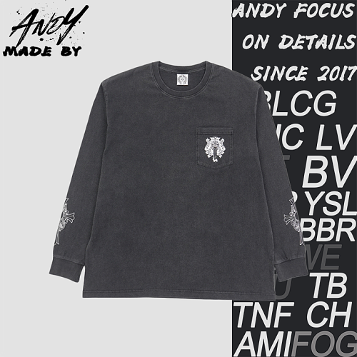 Long-sleeve Pocket Vine Sword Printed Shirt