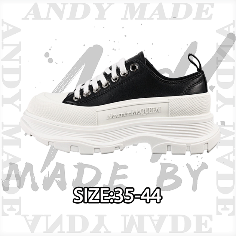 Alexander McQueen Lace-up Heightening Black And White Leather