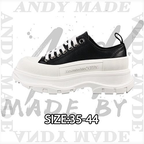 Alexander McQueen Lace-up Heightening Black And White Leather