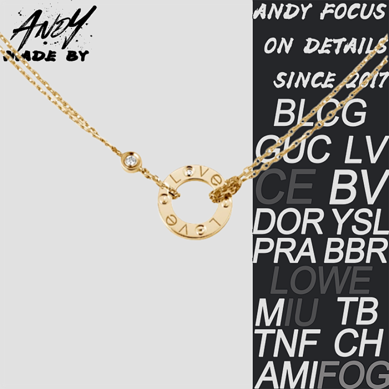 C Love Series Small Pancake Necklace In Gold Color