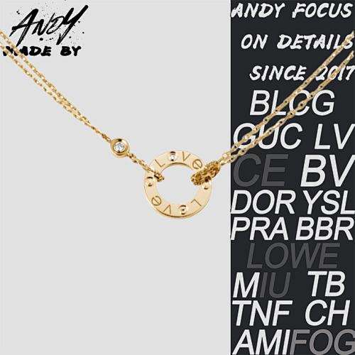 C Love Series Small Pancake Necklace In Gold Color