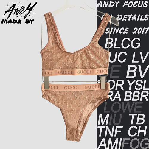 Gucci G Home Letter Embroidery Mesh Sexy Bikini