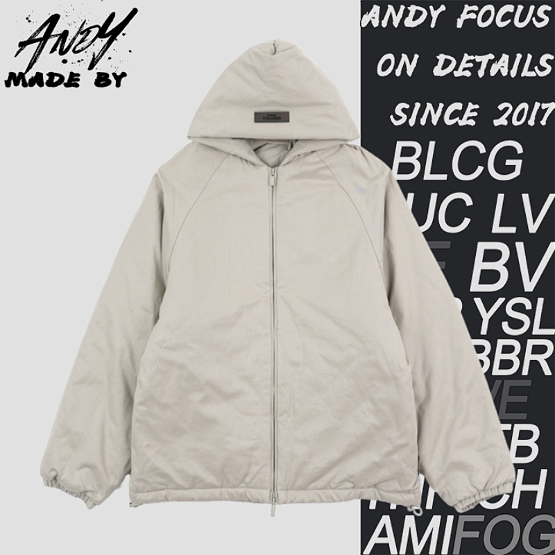 Essentials F OG Lettering Hooded Cotton Jacket