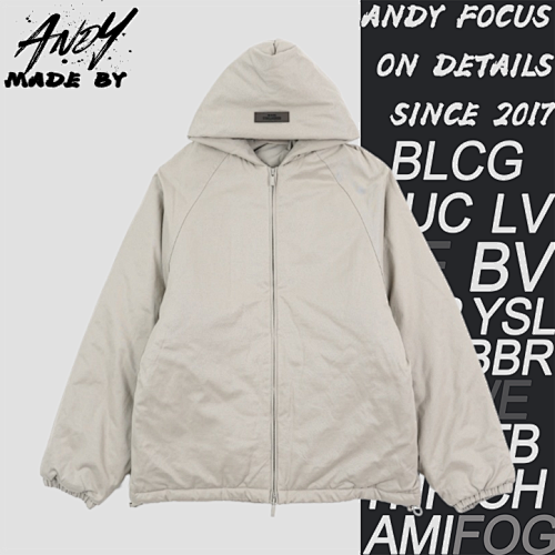 Essentials F OG Lettering Hooded Cotton Jacket