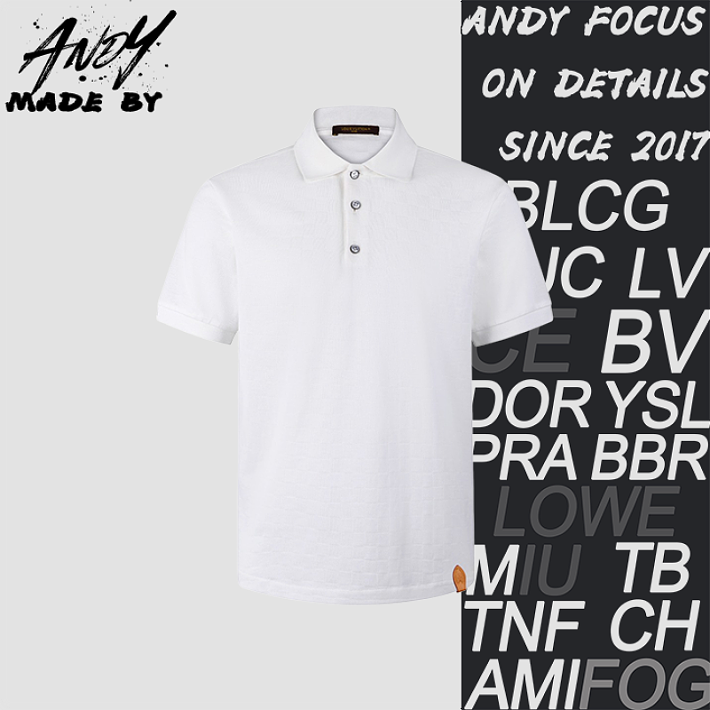 Damier Silk Cotton Piqué Polo Shirt