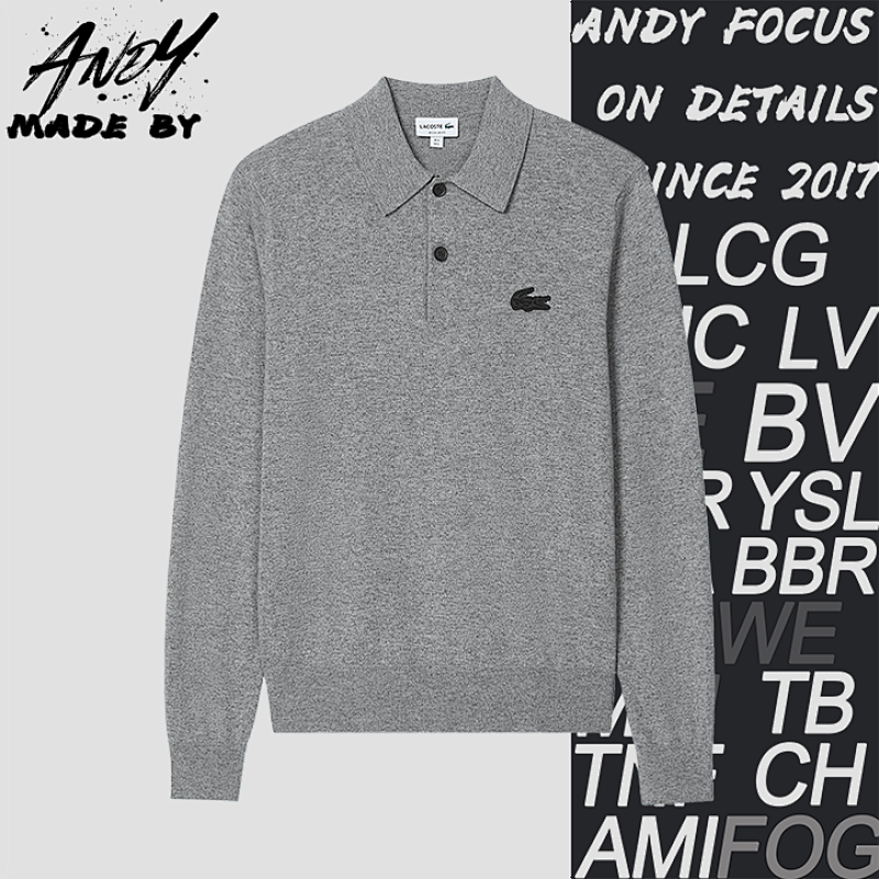 Crocodile Casual Collared Long-Sleeved Knit Sweater
