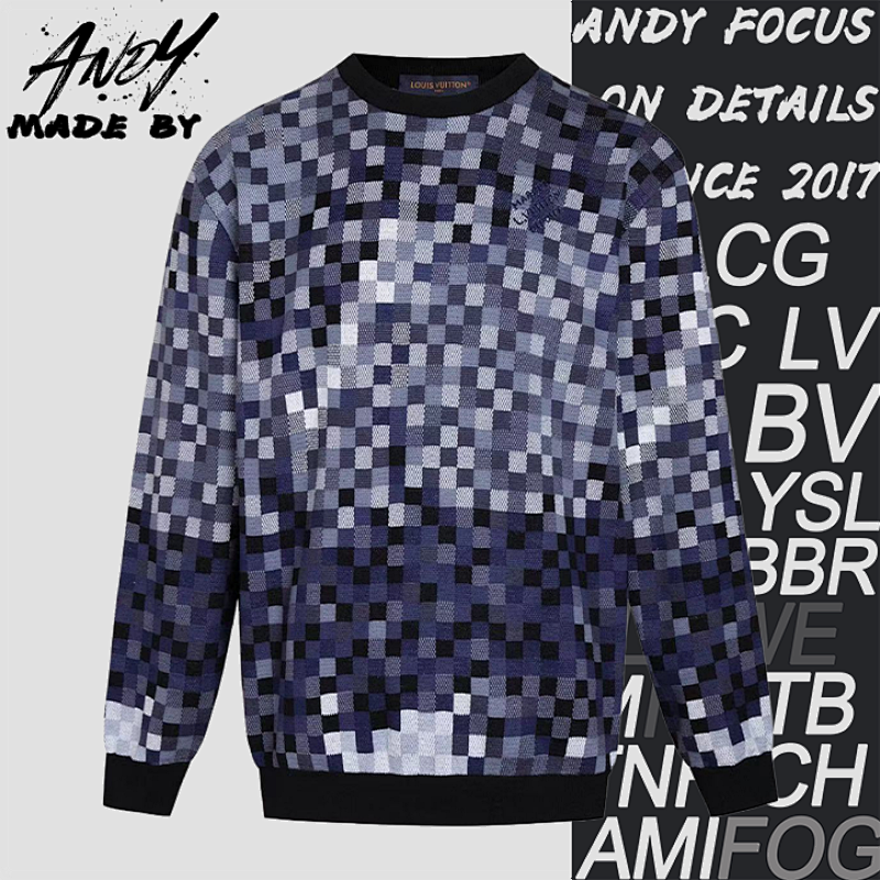 Louis Vuitton Crew Neck Ribbed Jacquard Long-sleeved Sweater