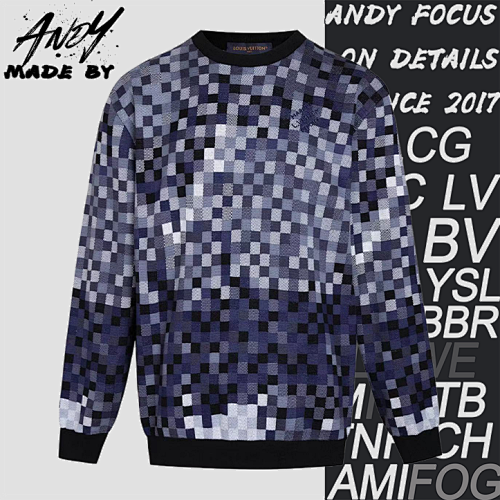 Louis Vuitton Crew Neck Ribbed Jacquard Long-sleeved Sweater