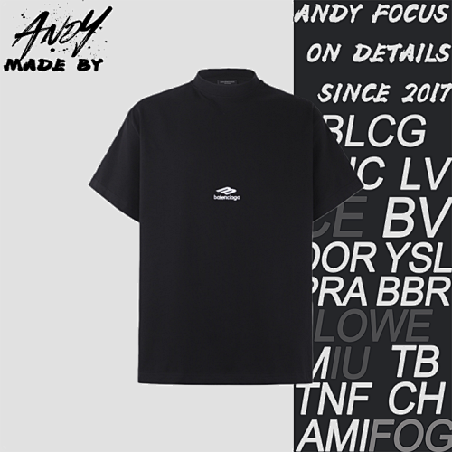 Balenciaga Crew Neck Pullover Short-sleeved T-shirt With Embroidered Lettering