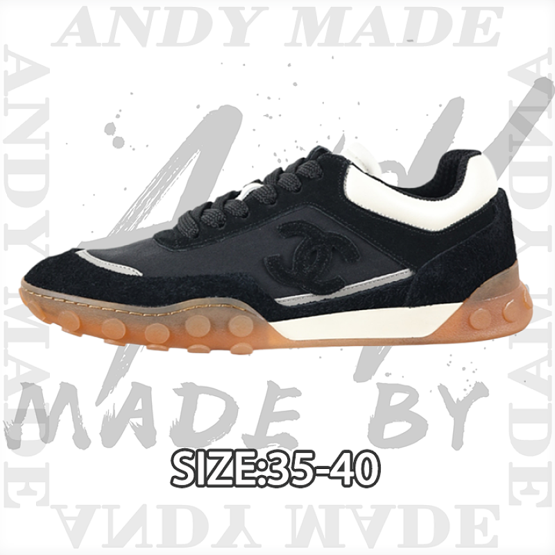 Calfskin & Suede Round-Toe Lace-Up Casual Shoes Black