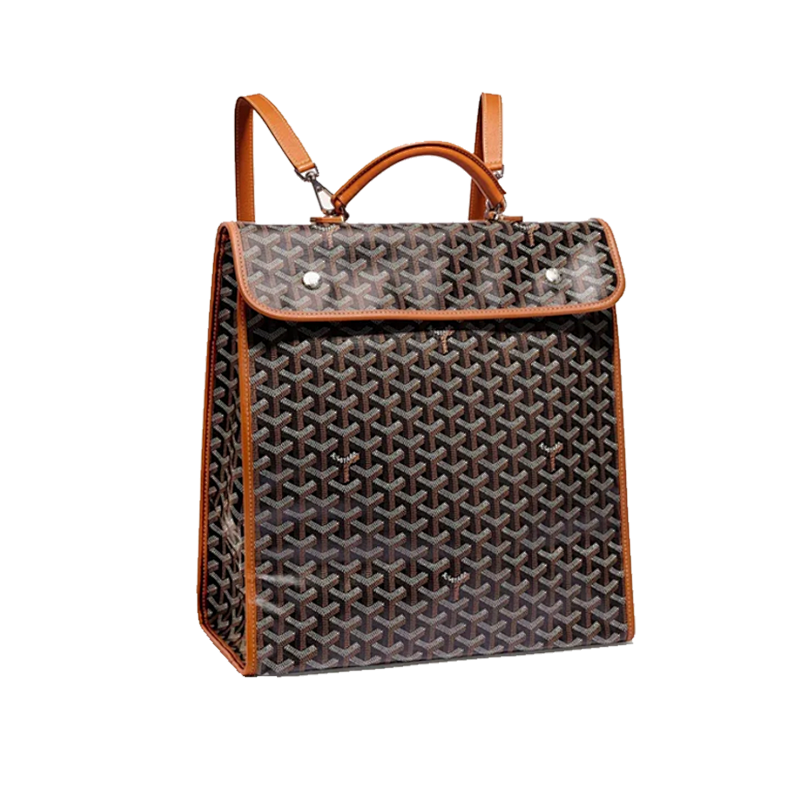 Goyard Goya Monogram Full Print Foldable Backpack Brown
