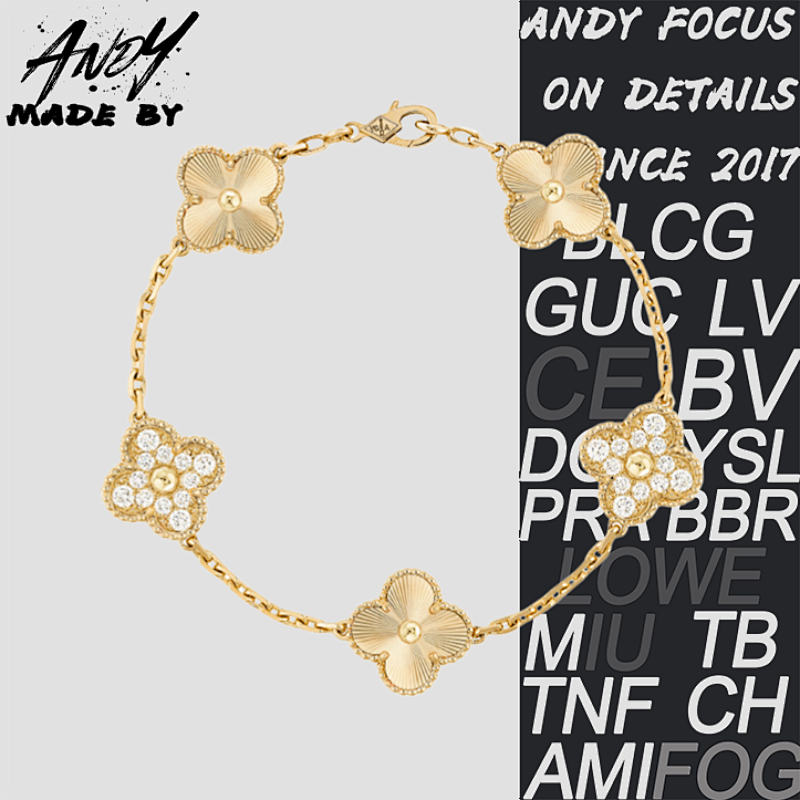 Van Laser Diamond Five Flowers Gold