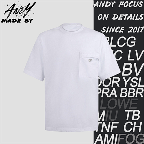 Prada Logo Triangle Logo Crew Neck Short Sleeve T-Shirt