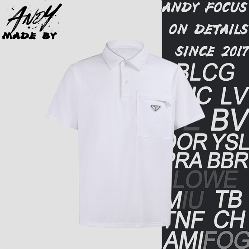 Prada Cotton Loose-fitting Short-sleeved Polo Shirt With Chest Pocket
