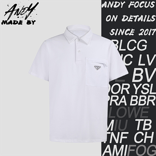 Prada Cotton Loose-fitting Short-sleeved Polo Shirt With Chest Pocket