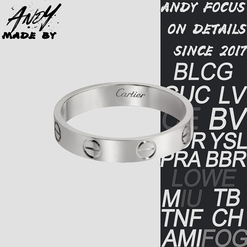 C Narrow Edition Diamond Free Ring In White Gold