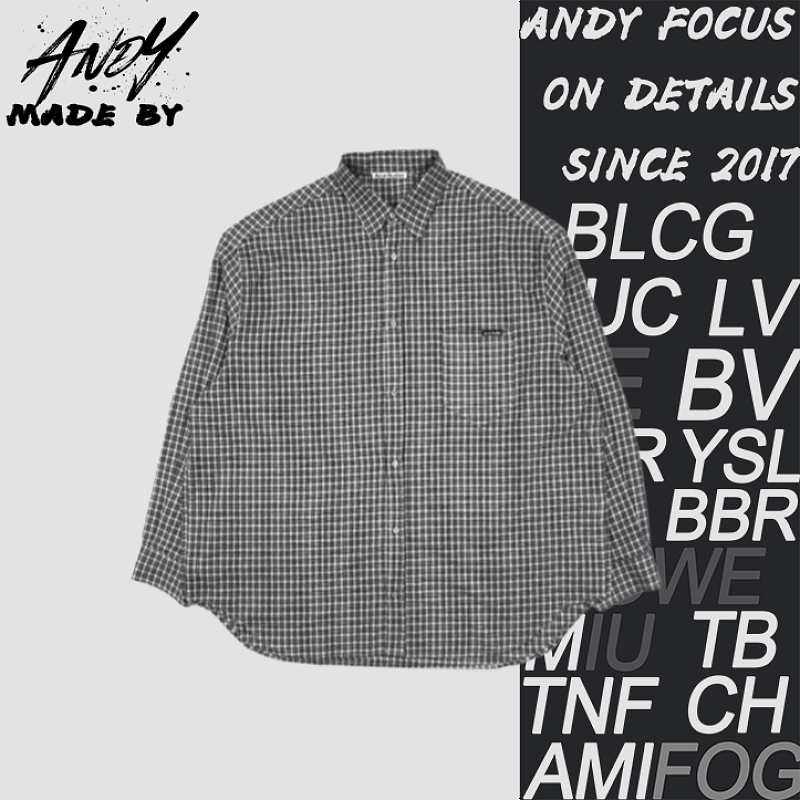 As A Black And Gray Checkered Long-sleeved Shirt