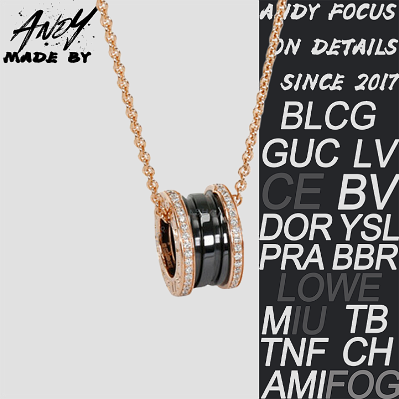 B Bulgari Edge Set With Diamonds Black Ceramic Rose Gold
