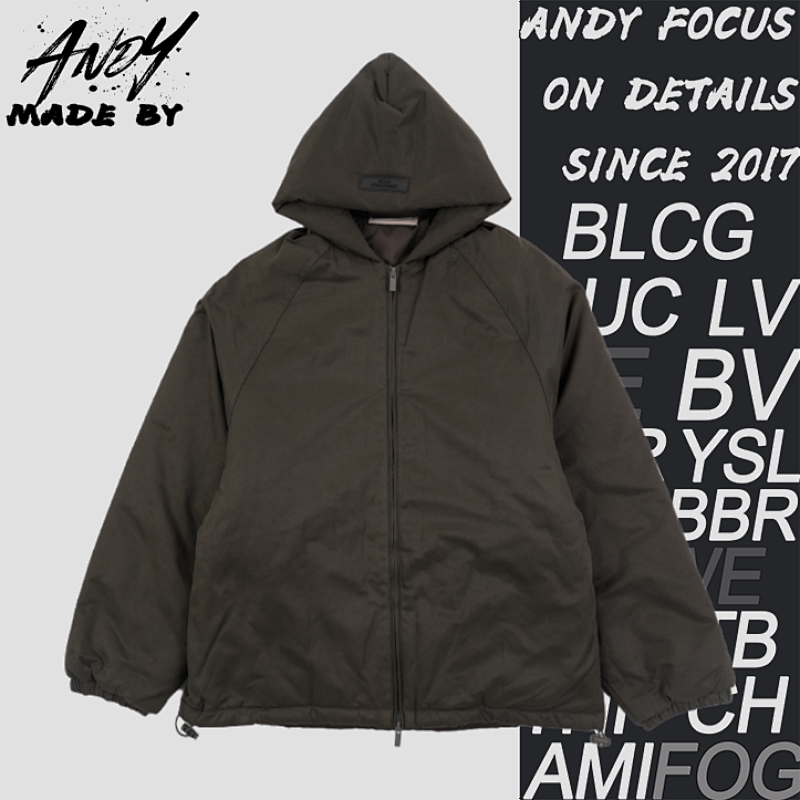 Essentials F OG Lettering Hooded Cotton Jacket