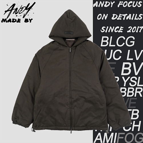 Essentials F OG Lettering Hooded Cotton Jacket