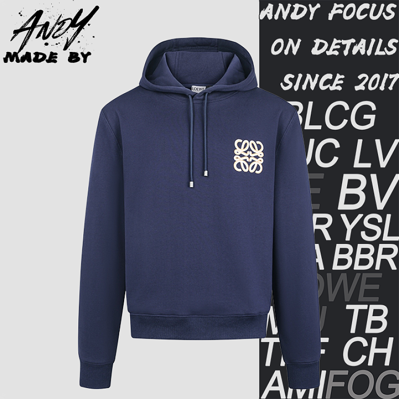 Embroidered Logo Cotton Drawstring Hooded Sweatshirt