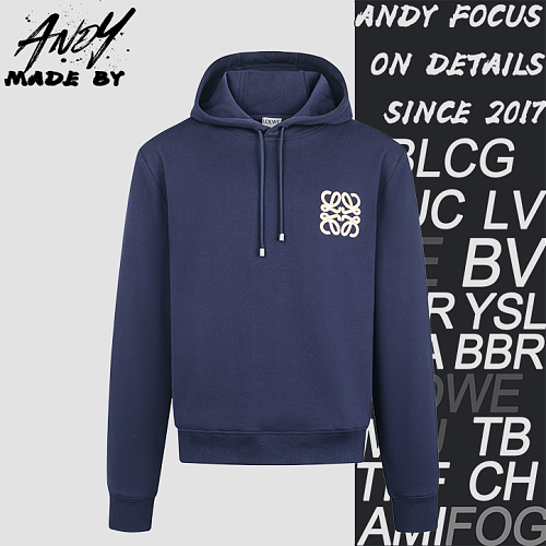 Embroidered Logo Cotton Drawstring Hooded Sweatshirt