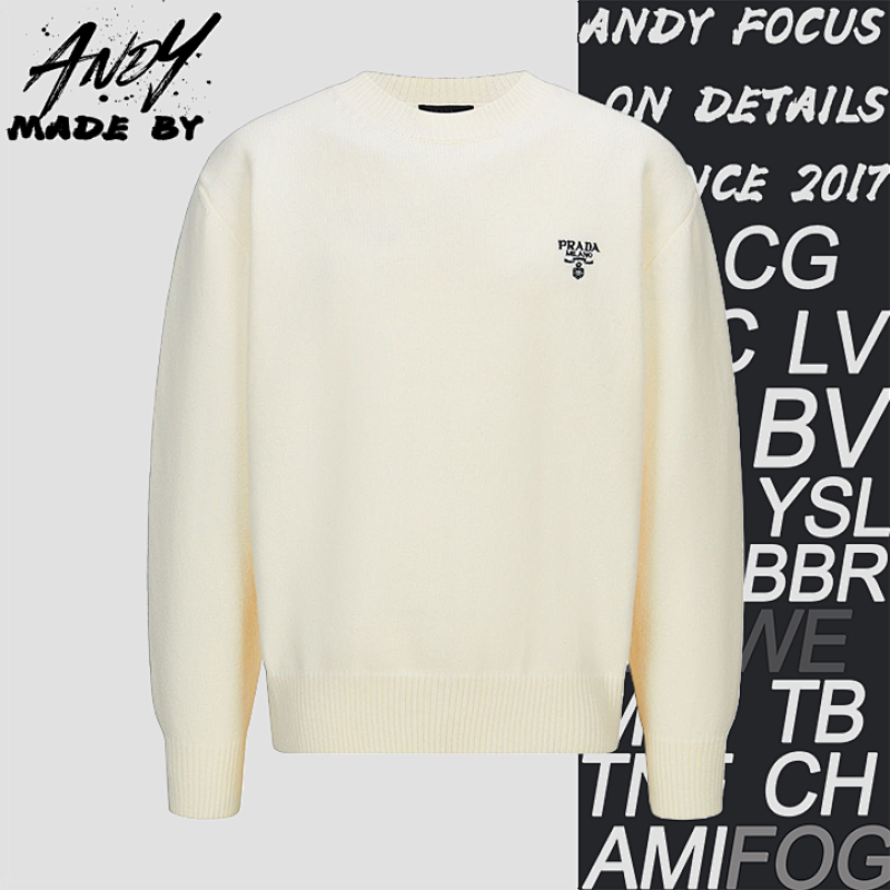 Embroidered Logo Wool Knit Pullover