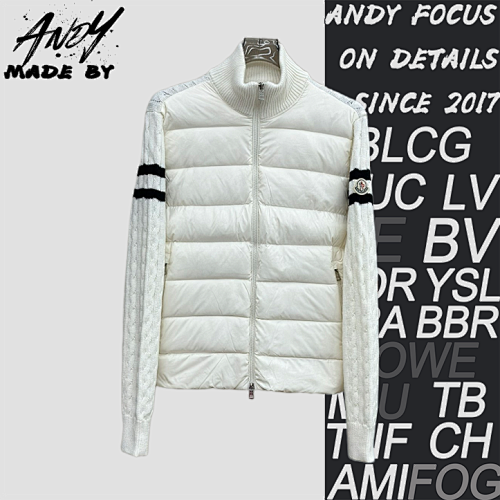 Stand Collar Down Jacket With Knitted Sleeves